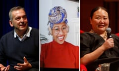 Christos Tsiolkas, Yassmin Abdel-Magied and Hanya Yanigahara at the Sydney writers festival