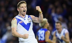 Jack Ziebell celebrates kicking a goal