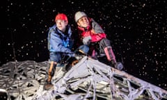 Angus Yellowlees (Simon) and Josh Williams (Joe) in Touching The Void by Joe Simpson @ Duke of Yorks. Directed by Tom Morris. (Opening 14-11-19) ©Tristram Kenton 11/19 (3 Raveley Street, LONDON NW5 2HX TEL 0207 267 5550 Mob 07973 617 355)email: tristram@tristramkenton.com