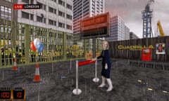 Liz Truss approves fracking and causes an earthquake … screenshot from Duke Smoochem 3D.