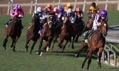 Highland Reel turns into the straight on his way to victory at the Breeders’ Cup