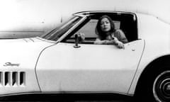 Joan Didion<br>Author Joan Didion sitting inside white Stingray car, w. cigarette. (Photo by Julian Wasser//Time Life Pictures/Getty Images)