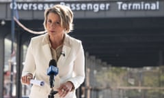 Labor senator Kristina Keneally speaks to the media at the Overseas Passenger Terminal in Sydney