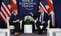 President Donald Trump with Theresa May at the World Economic Forum.