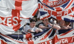 England v Soviet Union 1-3 1988 European Championships, Hanover Germany Group Match B. England fans. 18th June 1988<br>EWTT4Y England v Soviet Union 1-3 1988 European Championships, Hanover Germany Group Match B. England fans. 18th June 1988