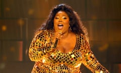 Lizzo performing at the Bet awards in 2022.