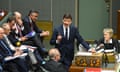 Australian Energy Minister Angus Taylor speaks during House of Representatives Question Time at Parliament House in Canberra, Thursday, December 5, 2019. (AAP Image/Lukas Coch) NO ARCHIVING