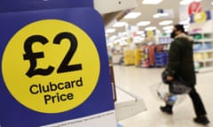 A Clubcard promotion inside a branch of Tesco Extra