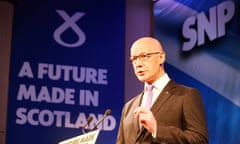 John Swinney launching the Scottish National party’s general election manifesto