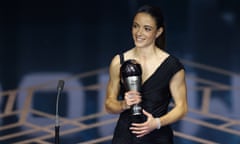 Spain and Barcelona midfielder Aitana Bonmati receives The Best FIFA Women's Player award.