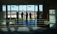 Inside SAP AG Headquarters As Largest Maker Of Business-management Software Targets Cloud Push<br>Employees take a break inside the headquarters of SAP AG in Walldorf, Germany, on Monday, Feb. 24, 2014. SAP AG co-Chief Executive Officer Bill McDermott, targeting the growing online software market, said he plans to tap a greater portion of customers’ spending. Photographer: Krisztian Bocsi/Bloomberg via Getty Images