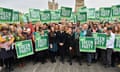 Green party co-leader Siân Berry (centre), deputy leader and parliamentary candidate for Newport West, Amelia Womack, (left), and Bristol West candidate Carla Denyer (right) at the launch of the party’s general election manifesto in Bristol. 