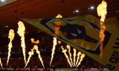 Pyrotechnics before Wolves’ match against Crystal Palace at Molineux in April 2023