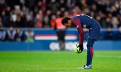 Paris Saint-Germain’s Brazilian forward Neymar readies to shoot a penalty shot scoring the team’s eighth goal during the French L1 football match between Paris Saint-Germain and Dijon on January 17, 2018 at the Parc des Princes stadium in Paris. / AFP PHOTO / CHRISTOPHE SIMONCHRISTOPHE SIMON/AFP/Getty Images