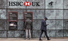 Customers outside an HSBC branch in the City of London
