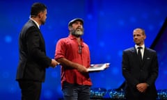 UEFA European Club Football Season Kick-Off 2019/2020 - UCL Draw<br>MONACO, MONACO - AUGUST 29: Eric Cantona speaks on stage after receiving the UEFA 2019 President’s Award during the UEFA Champions League Draw, part of the UEFA European Club Football Season Kick-Off 2019/2020 at Salle des Princes, Grimaldi Forum on August 29, 2019 in Monaco, Monaco. (Photo by Valerio Pennicino - UEFA/UEFA via Getty Images)