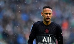 AS Saint-Etienne v Paris Saint Germain - Ligue 1 Uber Eats<br>SAINT-ETIENNE, FRANCE - NOVEMBER 28: Neymar Jr of Paris Saint-Germain looks on during the Ligue 1 Uber Eats match between AS Saint-Etienne and Paris Saint Germain at Stade Geoffroy-Guichard on November 28, 2021 in Saint-Etienne, France. (Photo by Aurelien Meunier - PSG/PSG via Getty Images)