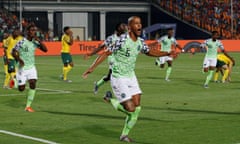 Africa Cup of Nations 2019 - Quarter Final - Nigeria v South Africa<br>Soccer Football - Africa Cup of Nations 2019 - Quarter Final - Nigeria v South Africa - Cairo International Stadium, Cairo, Egypt - July 10, 2019 Nigeria’s William Troost-Ekong celebrates scoring their second goal REUTERS/Amr Abdallah Dalsh