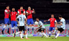 Lionel Messi scores a superb free-kick to put Argentina ahead in the first half