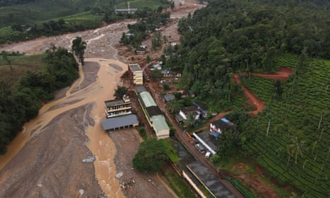 Drone footage shows aftermath of deadly landslide in Kerala, India – video