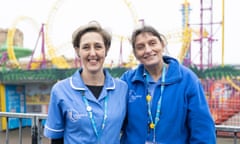 Carers Sharon Wuyts and Debra Goaté on the Southend seafront.