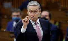 FILE PHOTO: Canada’s Minister of Innovation, Science and Industry Francois-Philippe Champagne speaks during Question Period in the House of Commons on Parliament Hill, in Ottawa<br>FILE PHOTO: Canada’s Minister of Innovation, Science and Industry Francois-Philippe Champagne gestures as he speaks during Question Period in the House of Commons on Parliament Hill in Ottawa, Ontario, Canada February 1, 2022. REUTERS/Blair Gable/File Photo