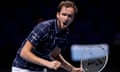 Daniil Medvedev reacts during his semi-final victory over Rafael Nadal.