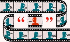 Illustration by David Foldvari of a film reel containing pictures of a person being quoted