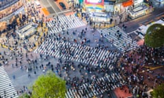 The Shibuya pedestrian crossing in Tokyo.