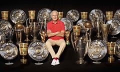 Franz Beckenbauer pictured in 2020 with all the trophies he won over his career. Not a bad haul.