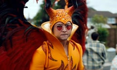 Taron Egerton as Elton John in Rocketman.