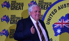 Businessman Clive Palmer, leader of the Palmer’s United Australia party, arrives for a campaign announcement in Brisbane, July 31, 2020.