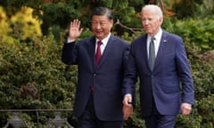 Biden and Xi walking in a garden