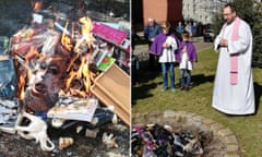 Catholic priests in Poland have burned books that they say promote sorcery, including one of J.K. Rowling’s Harry Potter novels, in a ceremony they photographed and posted on Facebook