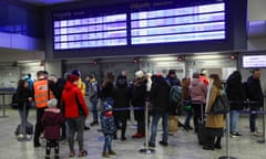 Civilians from Ukraine arriving in Krakow in March.