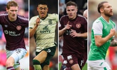 Composite of: Kye Rowles for Hearts, Lewis Miller for Hibernian, Cameron Devlin for Hearts and Martin Boyle for Hibernian