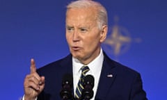 President Joe Biden speaks at the Nato 75th snniversary ceremony in Washington DC