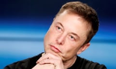 FILE PHOTO: Elon Musk at a press conference following the first launch of a SpaceX Falcon Heavy rocket in Cape Canaveral<br>FILE PHOTO: Elon Musk listens at a press conference following the first launch of a SpaceX Falcon Heavy rocket at the Kennedy Space Center in Cape Canaveral, Florida, U.S., February 6, 2018. REUTERS/Joe Skipper/File Photo