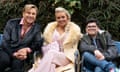 Gangsta Granny<br>For use in UK, Ireland or Benelux countries only Undated BBC handout photo of (left to right) David Walliams as dad Mike, Sheridan Smith as mum Linda and Archie Yates as son Ben in Gangsta Granny Strikes Again! Issue date: Thursday October 13, 2022. PA Photo. An adaptation of the hugely popular 2021 children's book written by David Walliams, Gangsta Granny Strikes Again! follows Ben as he is stunned to learn of another spate of thefts - with all the clues pointing to The Black Cat, better known to Ben as Granny! See PA story SHOWBIZ GangstaGranny. Photo credit should read: King Bert/Gary Moyes/BBC/PA Wire NOTE TO EDITORS: Not for use more than 21 days after issue. You may use this picture without charge only for the purpose of publicising or reporting on current BBC programming, personnel or other BBC output or activity within 21 days of issue. Any use after that time MUST be cleared through BBC Picture Publicity. Please credit the image to the BBC and any named photographer or independent programme maker, as described in the caption.