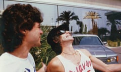 Alan Edwards, having a laugh with Keith Richards outside the band’s hotel in Nice. ‘Keef’ was generally very relaxed, especially when talking about music. - Nice 1982