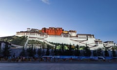 Potala Palace in Lhasa under a blue sky