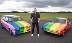 Freddie Flintoff with the resprayed cars