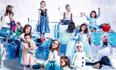 Children at a Frozen party, dressed as the film's characters DO NOT USE. PERMISSIONS ONLY FOR ONE TIME USE FOR WEEKEND FEATURE 9 NOV 2019