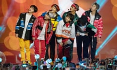 K-pop band BTS in 2017.