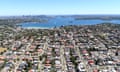 An aerial image shows the Sydney suburb of Dover Heights