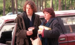 Alan Davies as Jonathan Creek and Caroline Quentin as Maddy Magellan. 