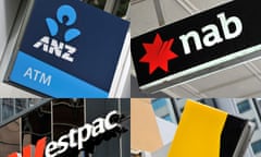 A composite image of signage of Australia’s ‘big four’ banks ANZ, Westpac, the Commonwealth Bank (CBA) and the National Australia Bank (NAB) signage in Sydney, Friday, Oct. 23, 2015. (AAP Image/Joel Carrett) NO ARCHIVING