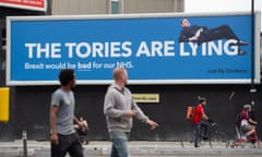 A Led By Donkeys billboard in central London.