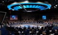 Joe Biden and other world leaders attend a session of the Nato summit in Washington. 