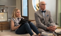 The Good Place - Season 2<br>THE GOOD PLACE -- “Existential Crisis” Episode 205 -- Pictured: (l-r) Kristen Bell as Eleanor, Ted Danson as Michael -- (Photo by: Colleen Hayes/NBC/NBCU Photo Bank via Getty Images)
